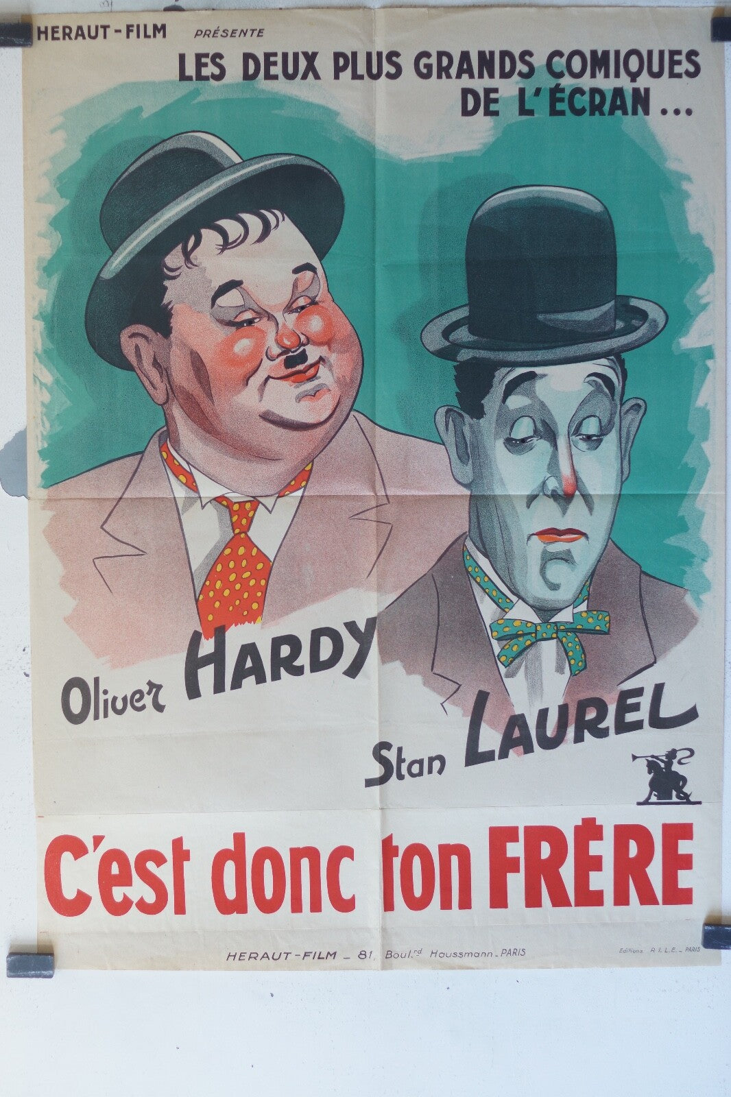 C’EST DONC TON FRERE (A), LAUREL & HARDY.movie poster ORIGINAL 60x80 Stan Laurel