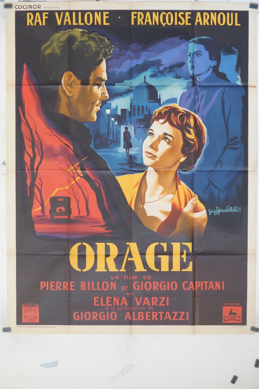 ORAGE MOVIE POSTER ORIGINAL (120x160), Pierre Billon, Raf Vallone
