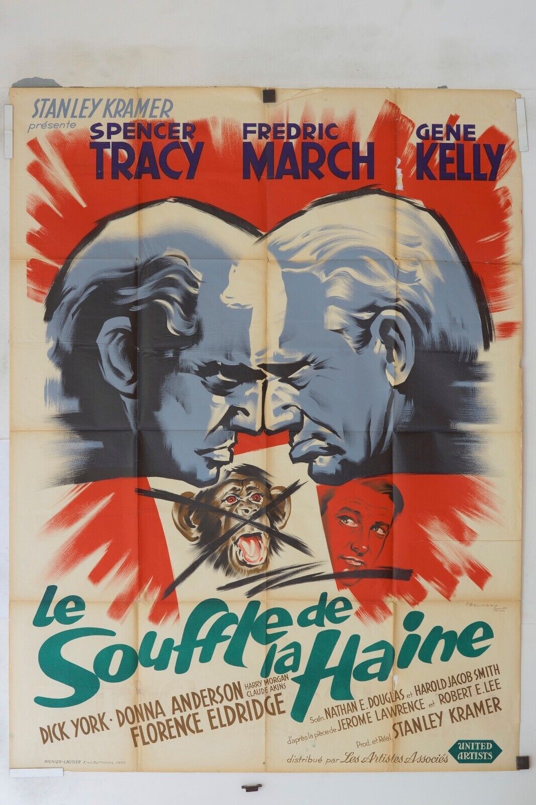 LE SOUFFLE DE LA HAINE POSTER ORIGINAL 120x160 TRACY SPENCER