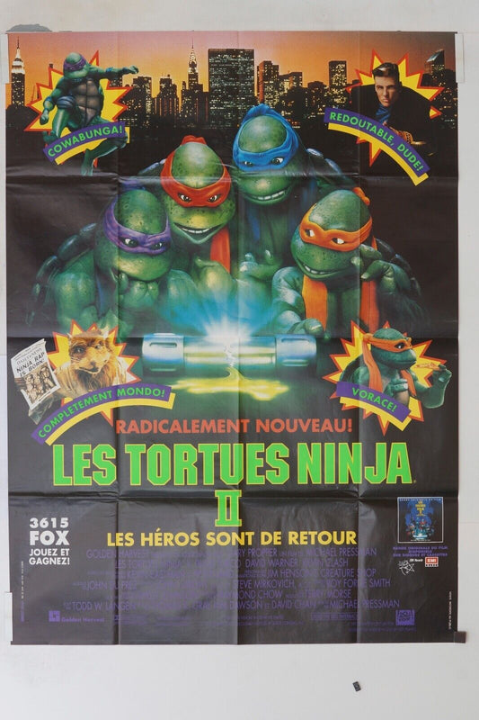 LES TORTUES NINJA II MOVIE POSTER ORIGINAL 120x160