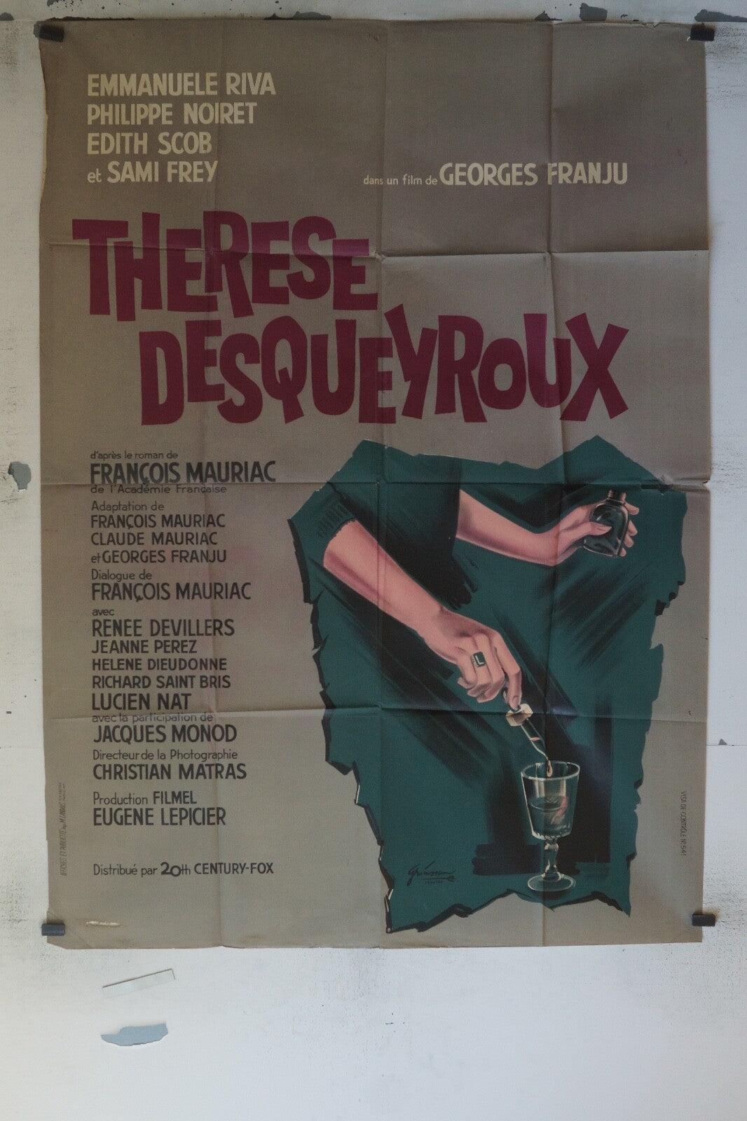 THERESE DESQUEYROUX MOVIE POSTER ORIGINAL 120x160 EMMANUELE RIVA