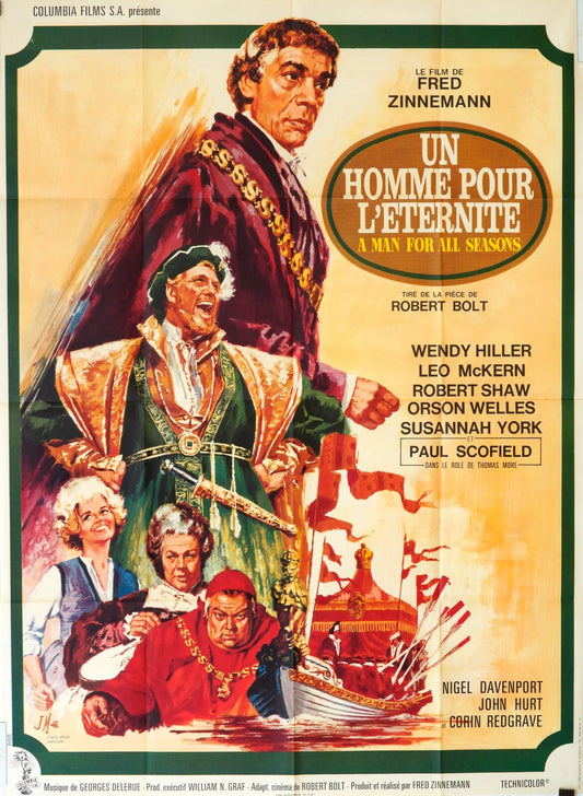 UN HOMME POUR L’ÉTERNITÉ MOVIE POSTER ORIGINAL 120x160 FRED ZINNEMANN