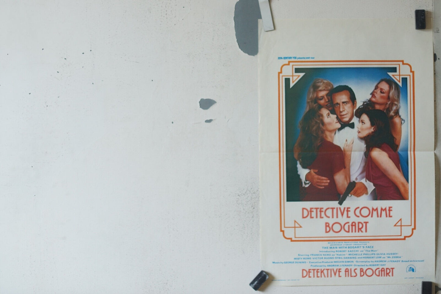 DETECTIVE COMME BOGART BELGE MOVIE POSTER ORIGINAL 55x36 Robert Sacchi 