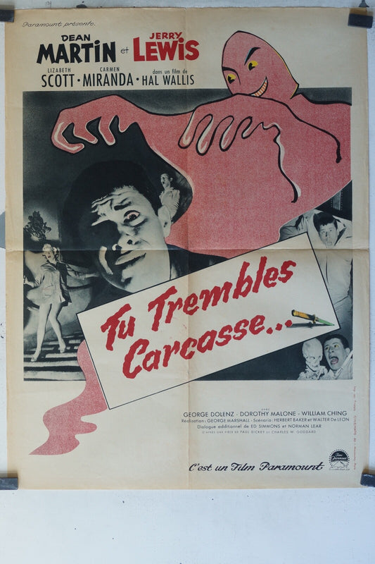  TU TREMBLES CARCASSE.. MOVIE POSTER ORIGINAL (60X80) Dean Martin , Jerry Lewis