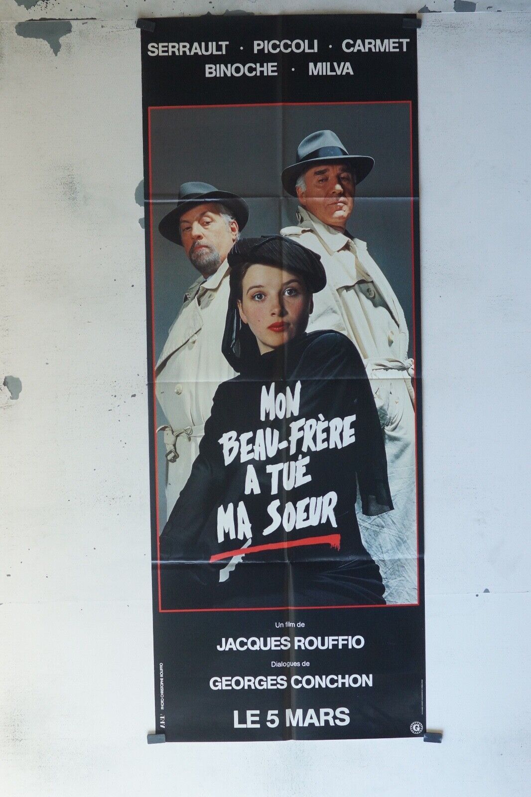 MON BEAU-PÈRE A TUÉ MA SŒUR MOVIE POSTER ORIGINAL 60x160 SERRAULT- PICCOLI