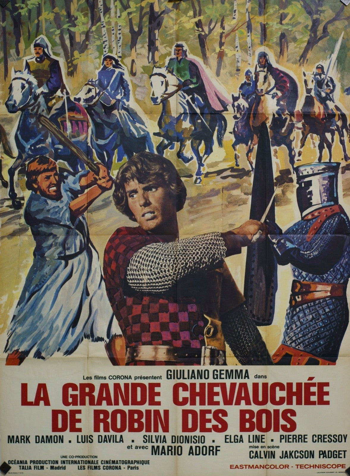 LA GRANDE CHEVAUCHÉE DE ROBIN DES BOIS  MARK DAMON  poster ORIGINAL 120x160
