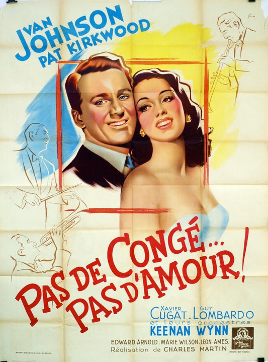 PAS CONGÉ…PAS D’AMOUR ! MOVIE POSTER ORIGINAL 120x160 VAN JOHNSON