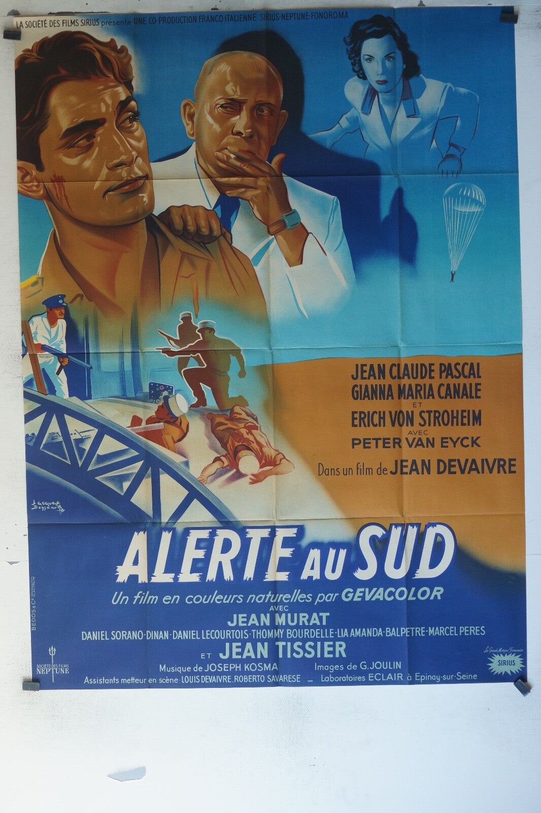 ALERTE AU SUD ORIGINAL120x160 Jean Claude Pascal