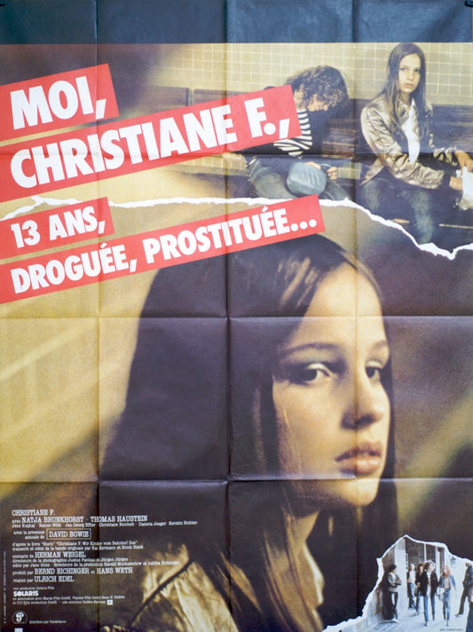 MOI CHRISTIANE F., 13 ANS DROGUÉE, PROSTITUÉE MOVIE POSTER ORIGINAL 120x160