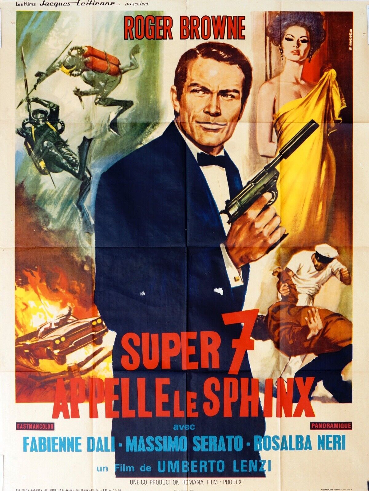 SUPER 7 – APPELLE LE SPHINX MOVIE POSTER ORIGINAL 120X160 ROGER BROWNE