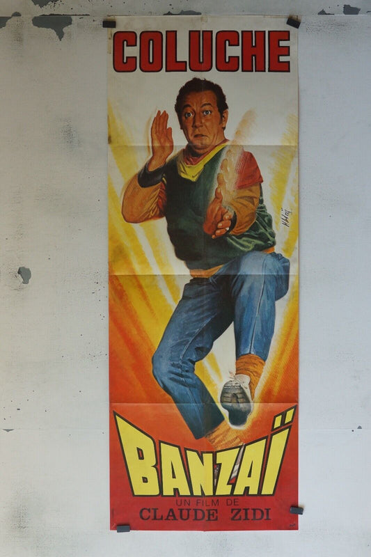 BANZAÏ POSTER ORIGINAL 60x160 COLUCHE