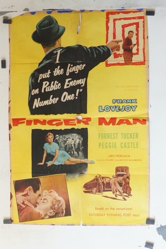 FINGER MAN (1955) MOVIE POSTER ORIGINAL (70X100), FRANK LOVEJOY.