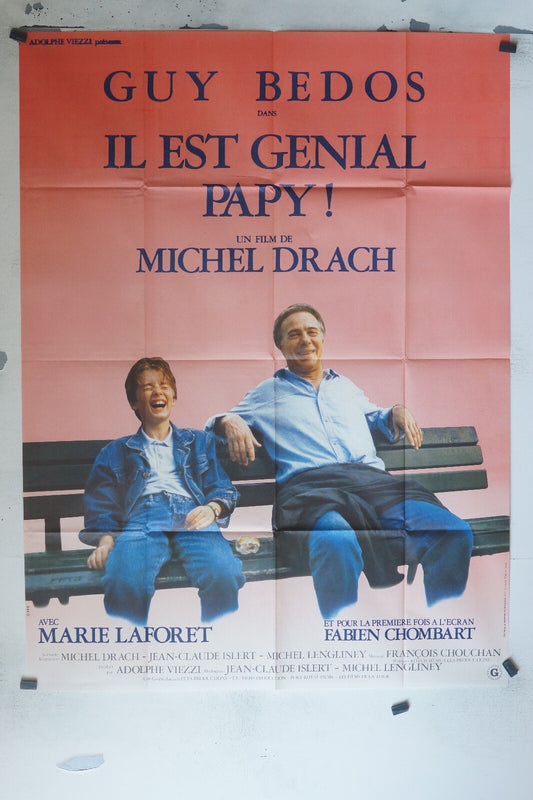 IL EST GÉNIAL PAPY ! MOVIE POSTER ORIGINAL 120x160 MICHEL DRACH