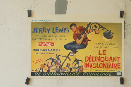 LE DÉLINQUANT INVOLONTAIRE ORIGINAL MOVIE POSTER 55x38 JERRY LEWIS