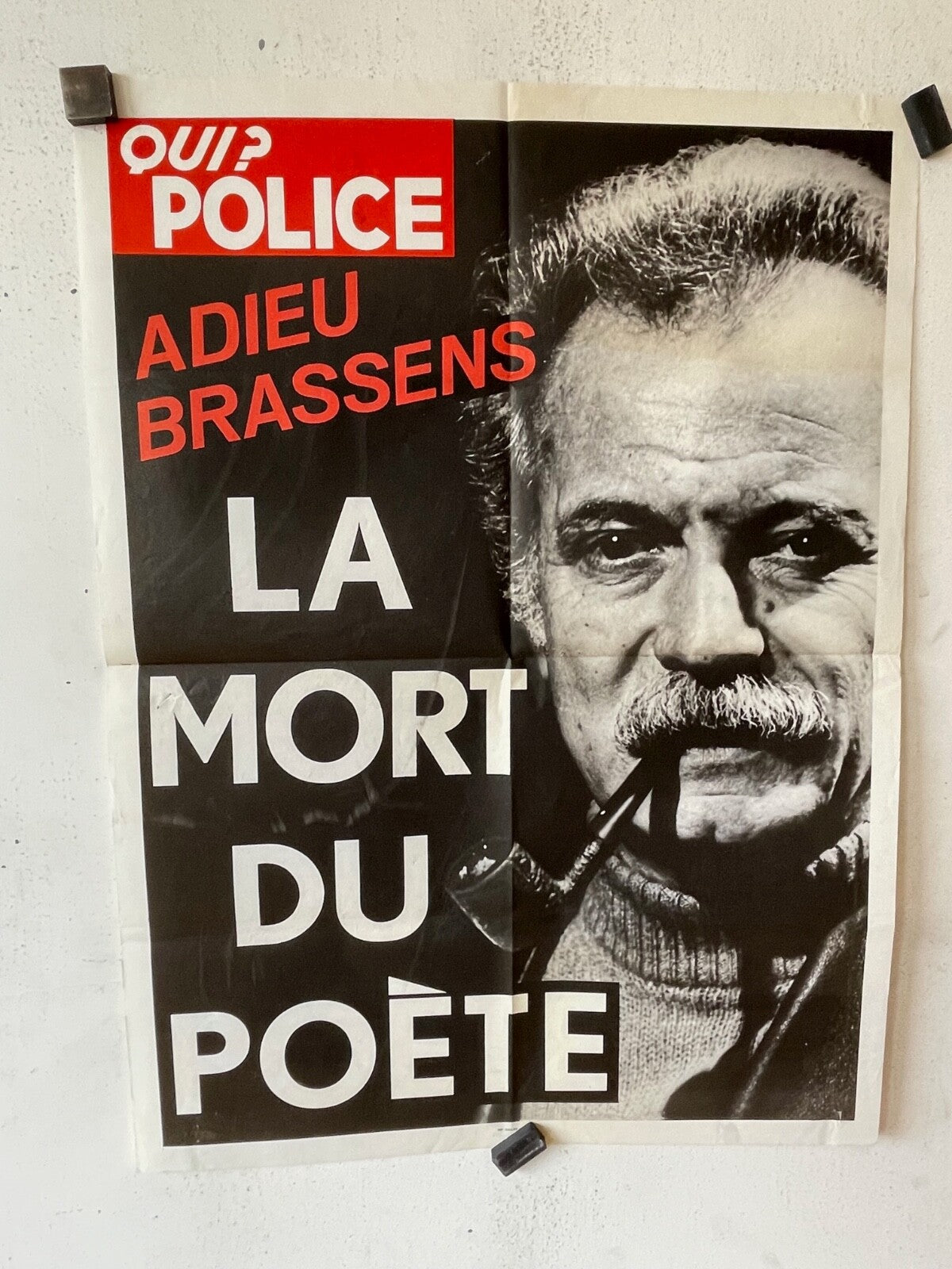 LA MORT DU POÈTE, ADIEU BRASSENS MOVIE POSTER ORIGINAL (60X80) GEORGES BRASSENS
