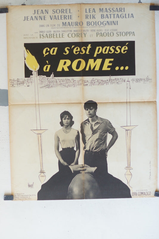CA S’EST PASSE A ROME… movie poster ORIGINAL 60x80 Jean Sorel , Lea Massari 