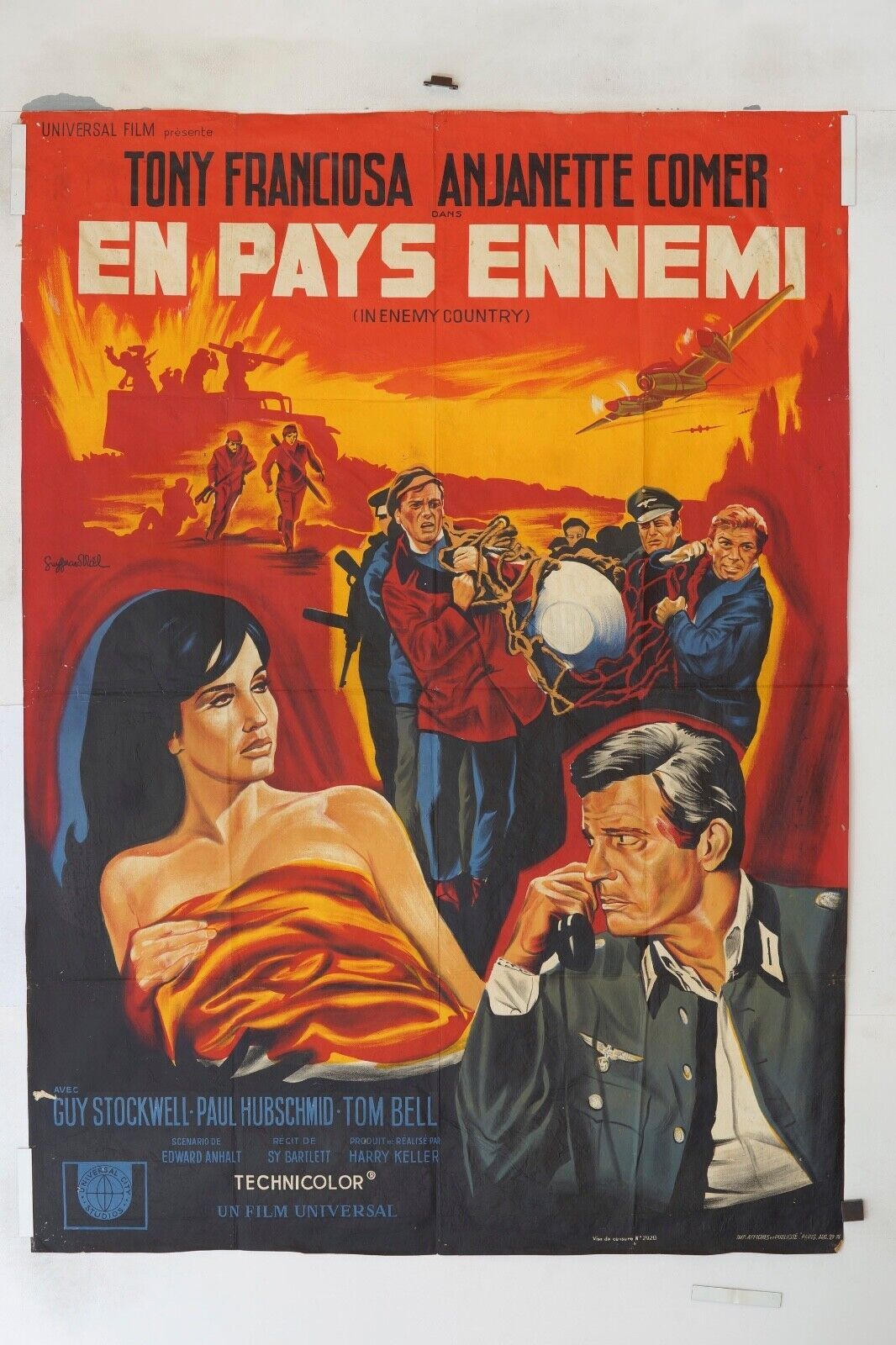 EN PAYS ENNEMI ORIGINAL MOVIE POSTER 120x160 TONY FRANCIOSA