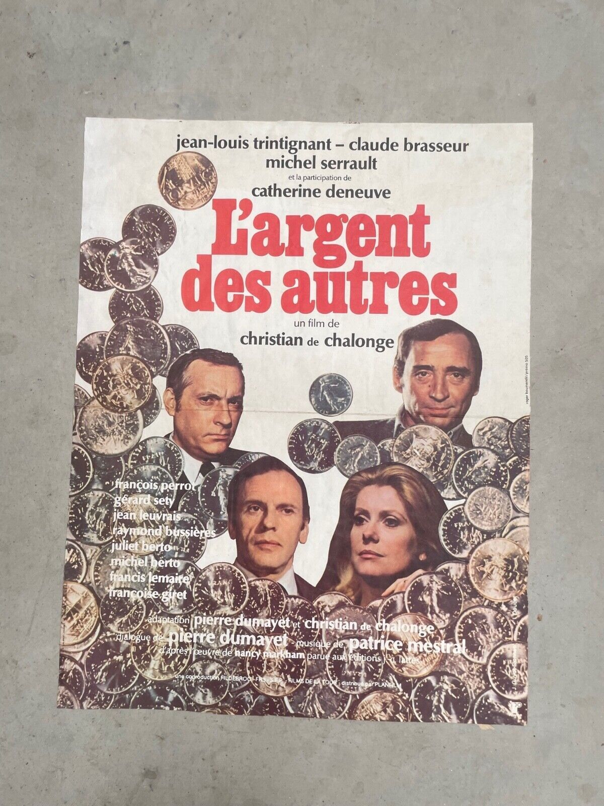 L’ARGENT DES AUTRES 40x60 ORIGINAL JEAN-LOUIS TRINTIGNANT