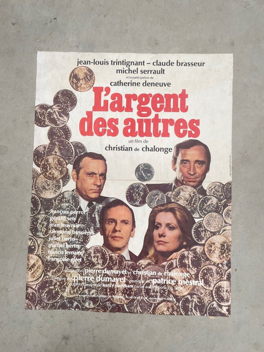 L’ARGENT DES AUTRES 40x60 ORIGINAL JEAN-LOUIS TRINTIGNANT