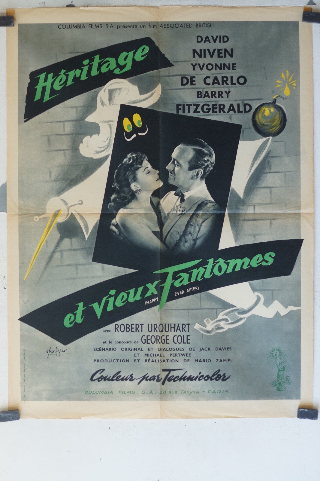 HERITAGE ET VIEUX FANTOMES MOVIE POSTER ORIGINAL (60X80) David Niven 