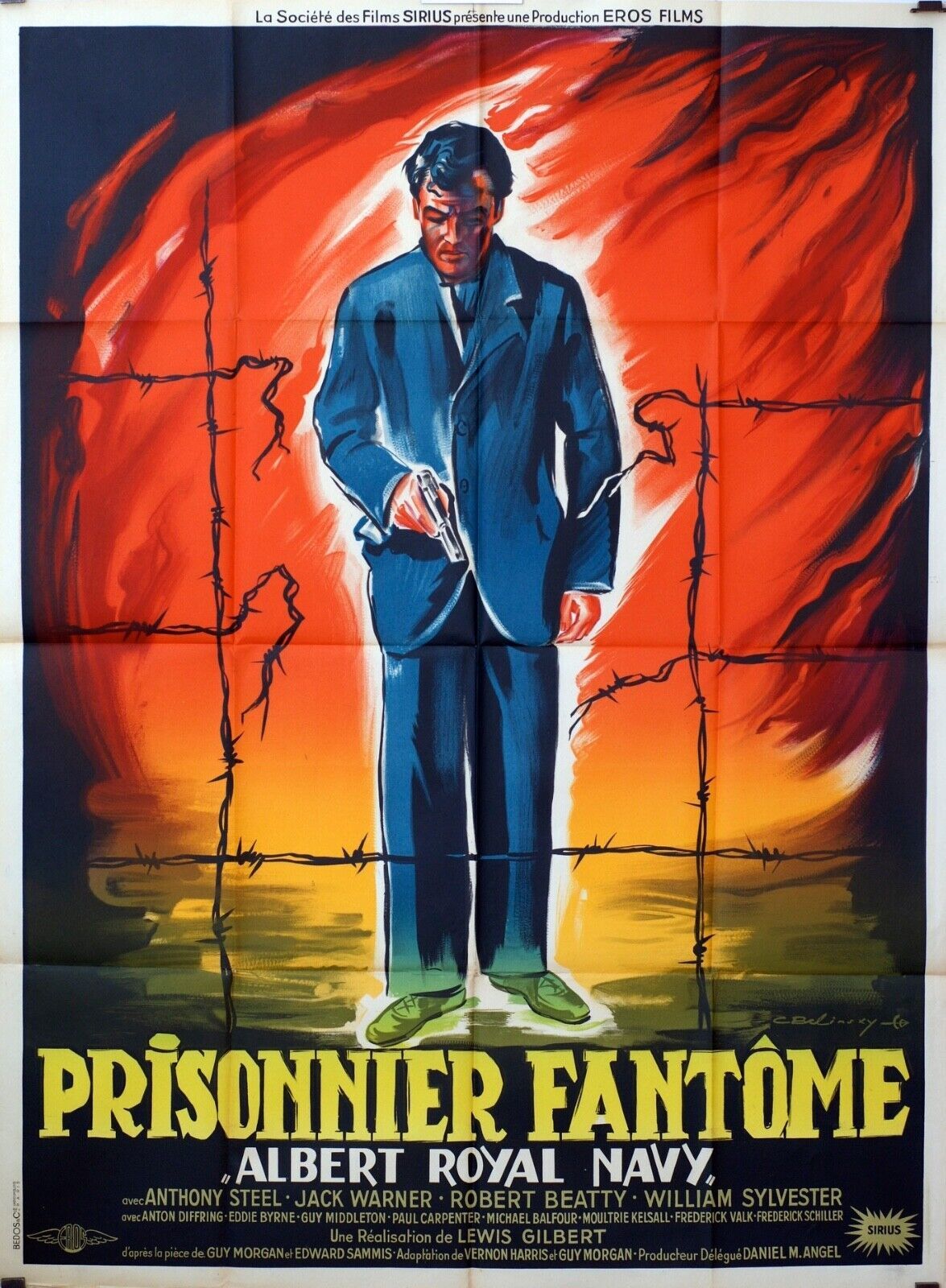PRISONNIER FANTÔME MOVIE POSTER ORIGINAL  (120X160) ANTHONY STEEL