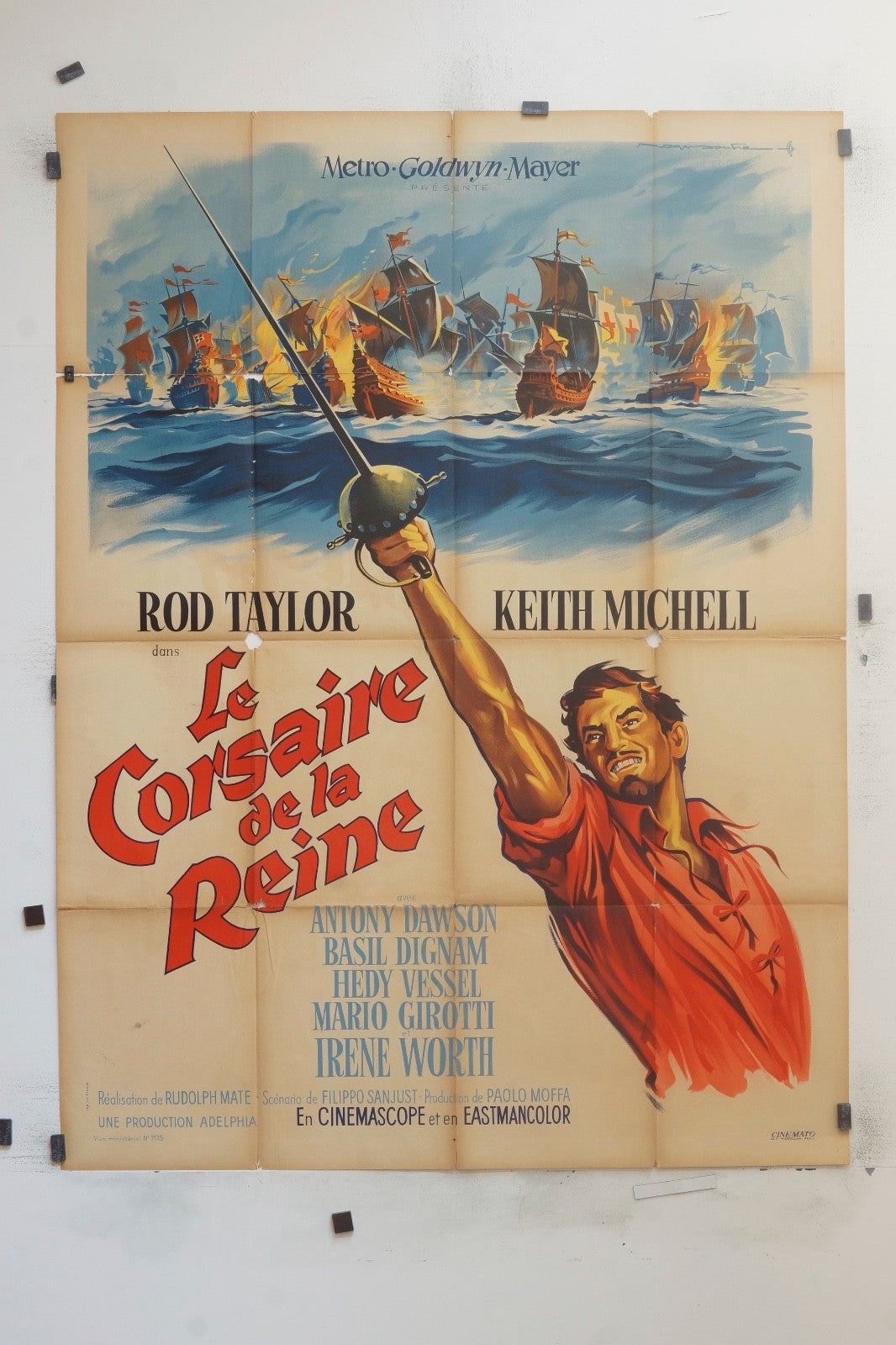 LE CORSAIRE DE LA REINE ROD TAYLOR MOVIE POSTER ORIGINAL (120X160)