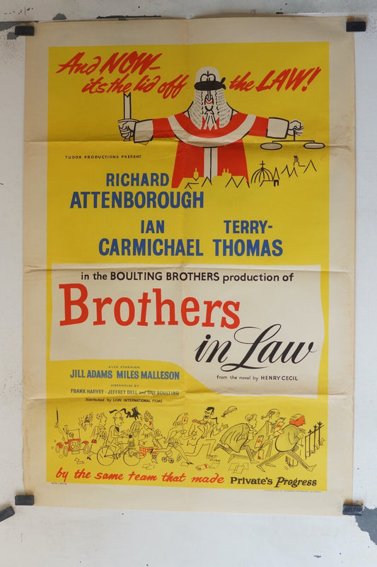 BROTHERS IN LAW (1957)ORIGINAL MOVIE POSTER 70x100 RICHARD ATTENBOROUGH, TERRY
