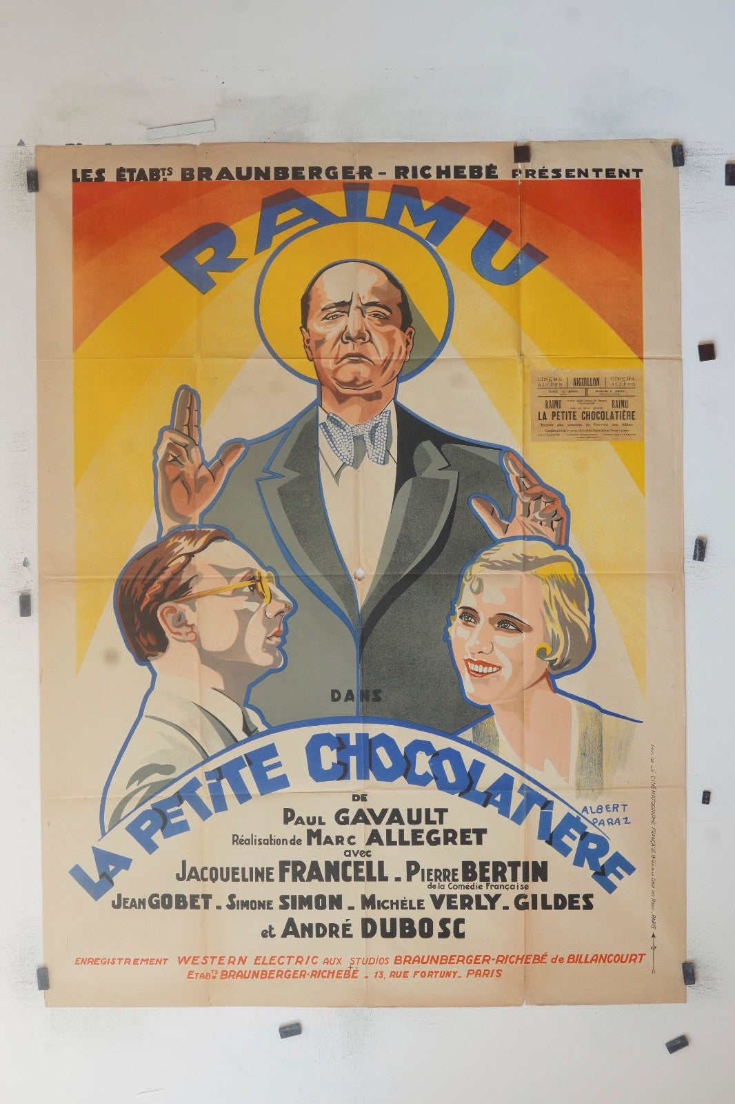 LA PETITE CHOCOLATERIE  RAIMU MOVIE POSTER ORIGINAL (120X160)