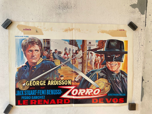 ZORRO RENARD, BELGIAN MOVIE POSTER 36x55 GEORGES ARDISSON