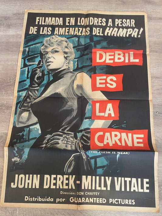 LA CARNE… MOVIE POSTER ORIGINAL VINTAGE  (70X100) RICHARD CONTE