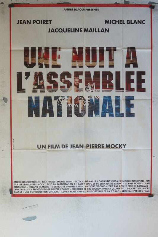 UNE NUIT À L’ASSEMBLÉE NATIONALE MOVIE POSTER ORIGINAL 120x160 JEAN-PIERRE MOCKY