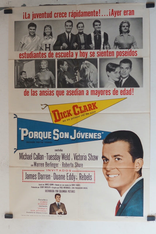 PORQUE SON JOVENES, (70X100), 1961 ORIGINAL MOVIE POSTER MICHAEL CALLAN