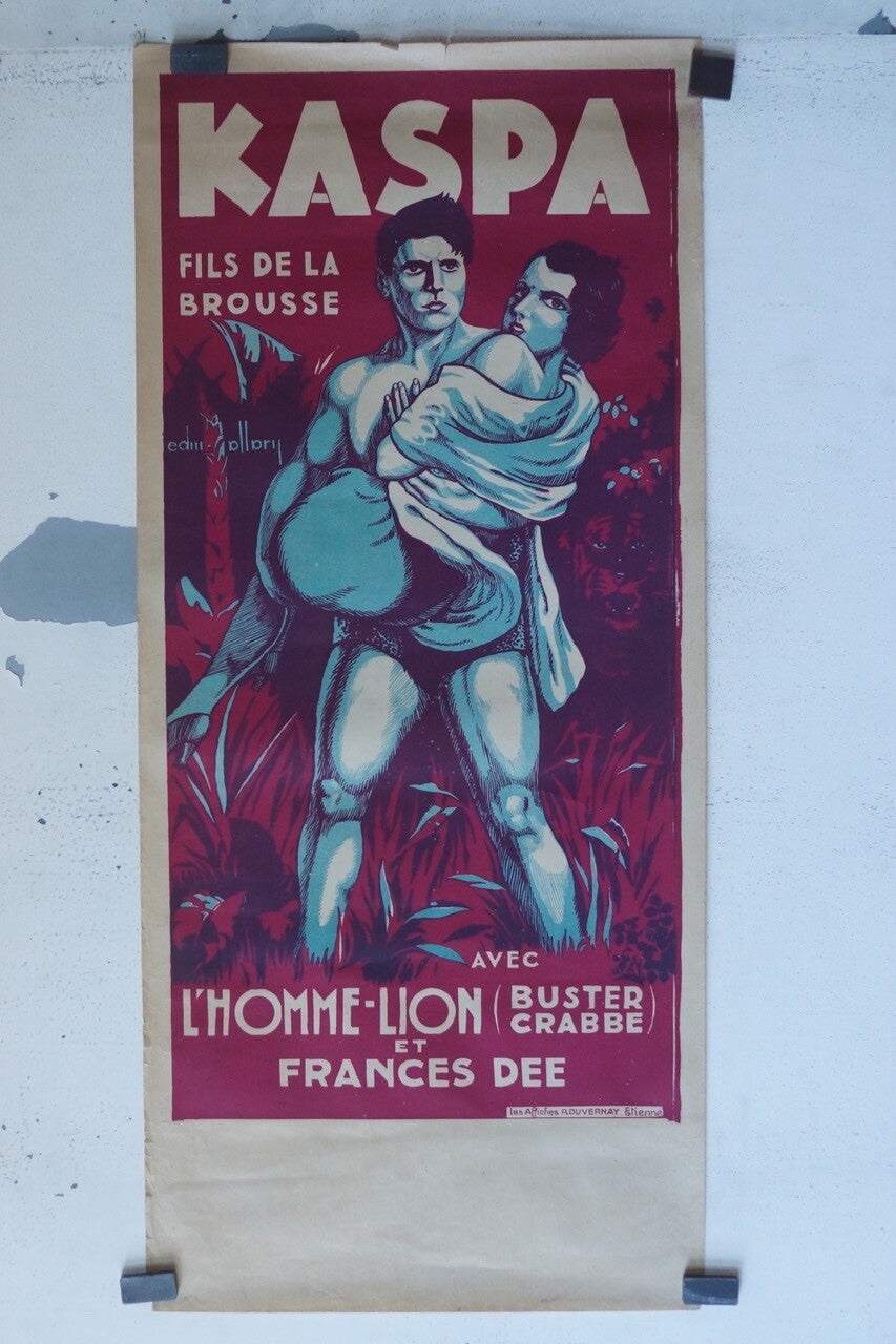 KASPA (RARE POSTER CINEMA DE PROVINCE) 40x90 BUSTER CRABBE