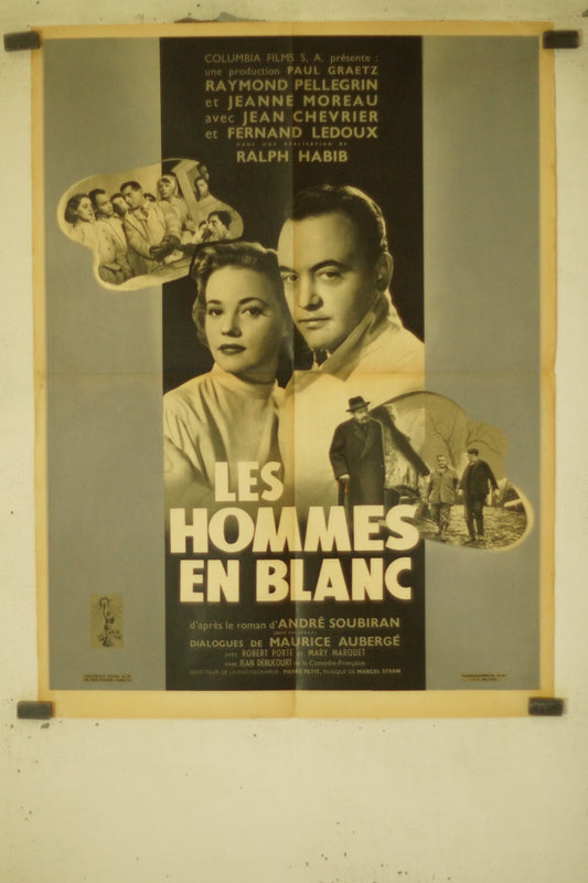 LES HOMMES EN BLANC MOVIE POSTER ORIGINAL (60X80) RAYMOND PELLEGRIN- JEANNE MORE