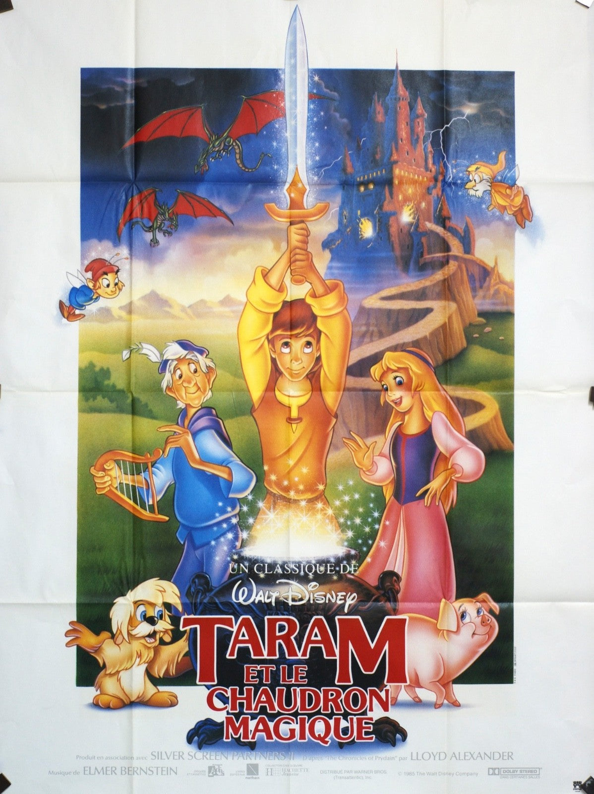 TARAM ET LE CHAUDRON MAGIQUE WALT DISNEY MOVIE POSTER ORIGINAL 120x160
