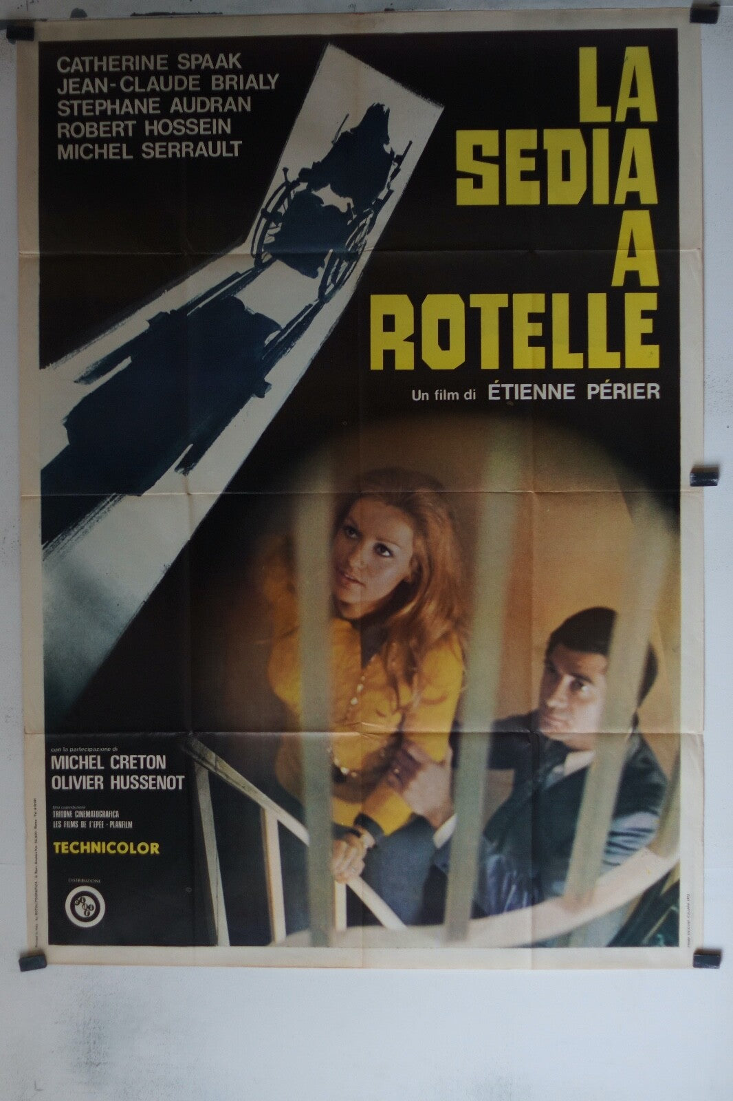 LA SEDIA A ROTELLE, 1972 MOVIE POSTER ORIGINAL 120x160 Michel Creton, Olivier