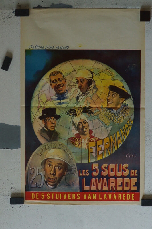 LES 5 SOUS DE LAVAREDE ORIGINAL MOVIE POSTER 55X37 FERNANDEL