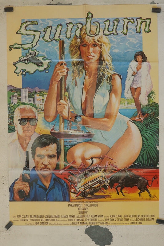 SUNBURN 70x100 ORIGINAL MOVIE POSTER FARRAH FAWCETT – CHARLES GRODIN
