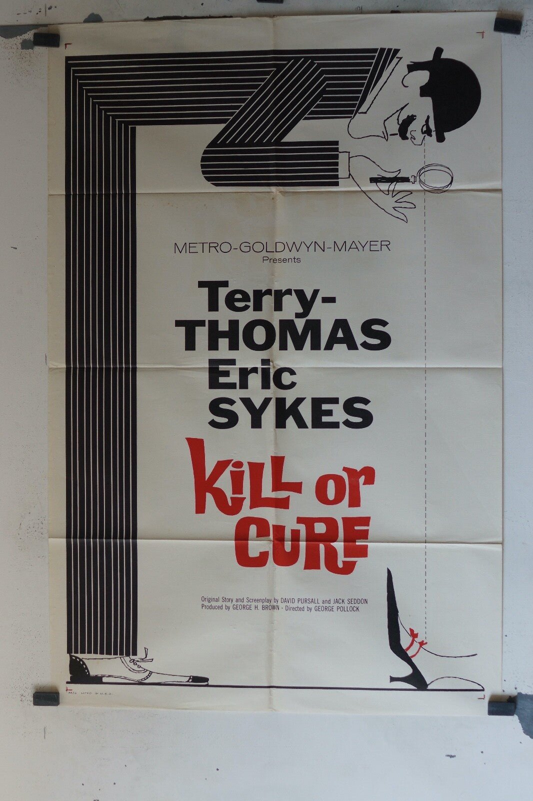 KILL OR CURE (1962) 70x100 ORIGINAL MOVIE POSTER TERRY TOMAS – ERIC SYKES