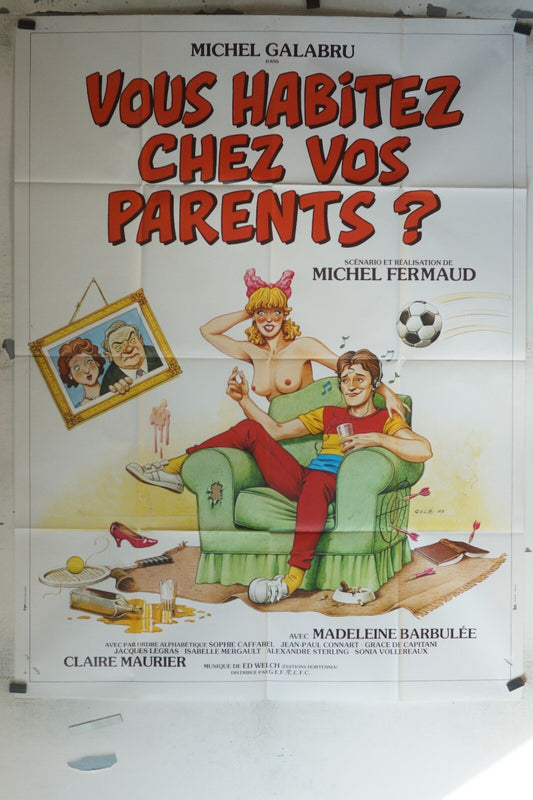 VOUS HABITEZ CHEZ VOS PARENTS ? MOVIE POSTER ORIGINAL 120x160 MADELEINE BARBULÉE