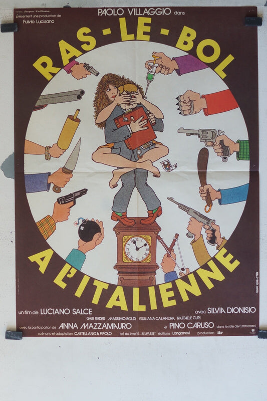 RAS-LE-BOL A L’ITALIENNE MOVIE POSTER ORIGINAL (60X80) Paolo Villaggio