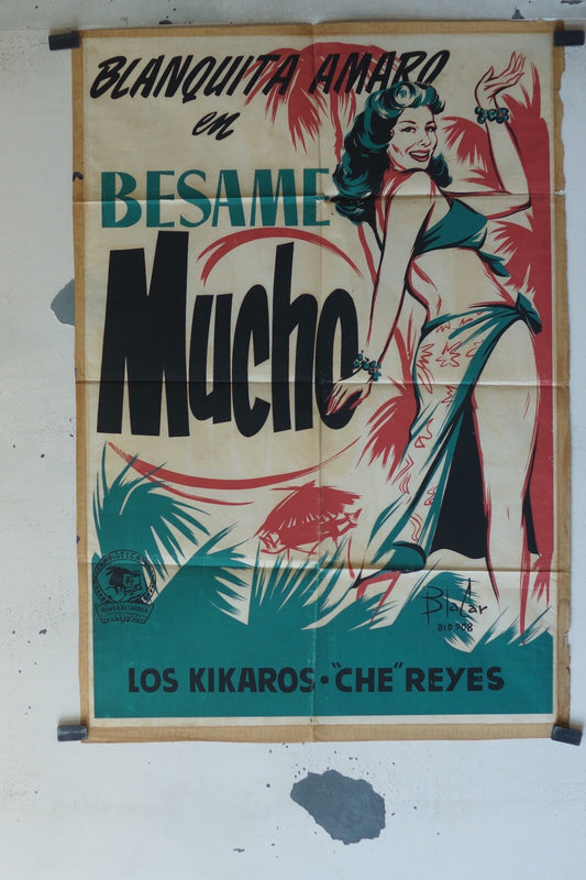 BESAME MUCHO MOVIE POSTER ORIGINAL 65x100  Blanquita amaro , Mario Caballero 