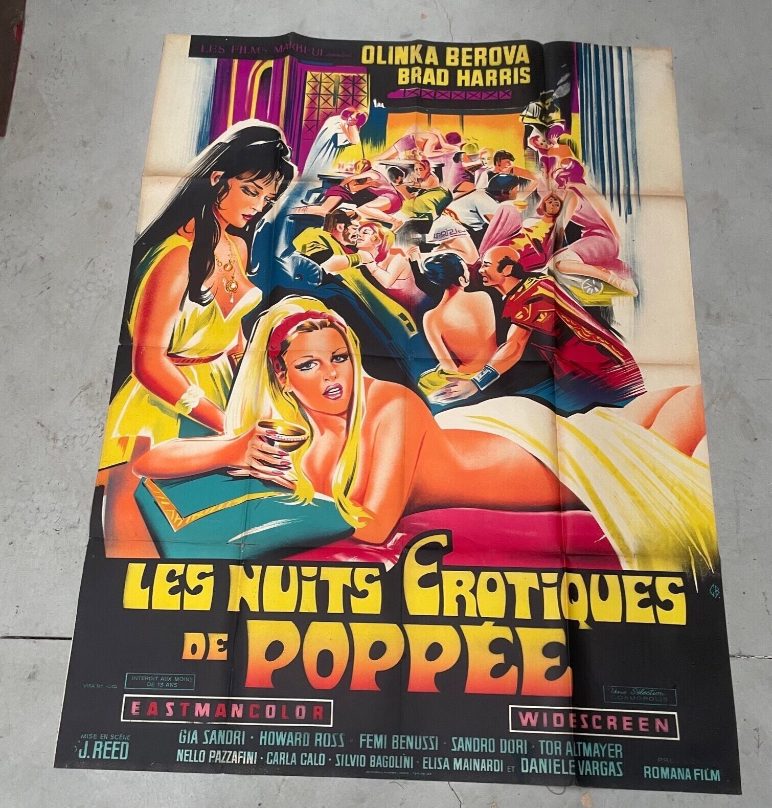 LES NUITS ÉROTIQUES DE POPPÉE MOVIE POSTER ORIGINAL 120x160 BRAD HARRIS