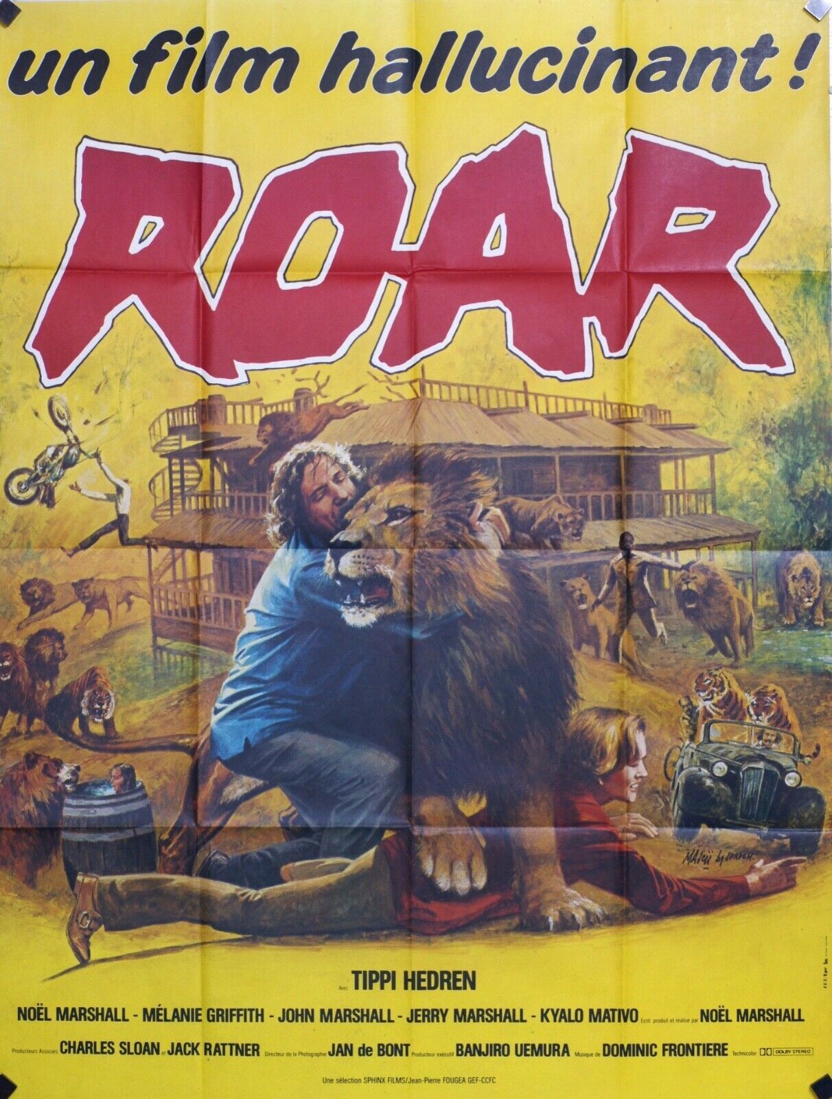 ROAR MOVIE POSTER ORIGINAL (120X160)  TIPPI HEDREN