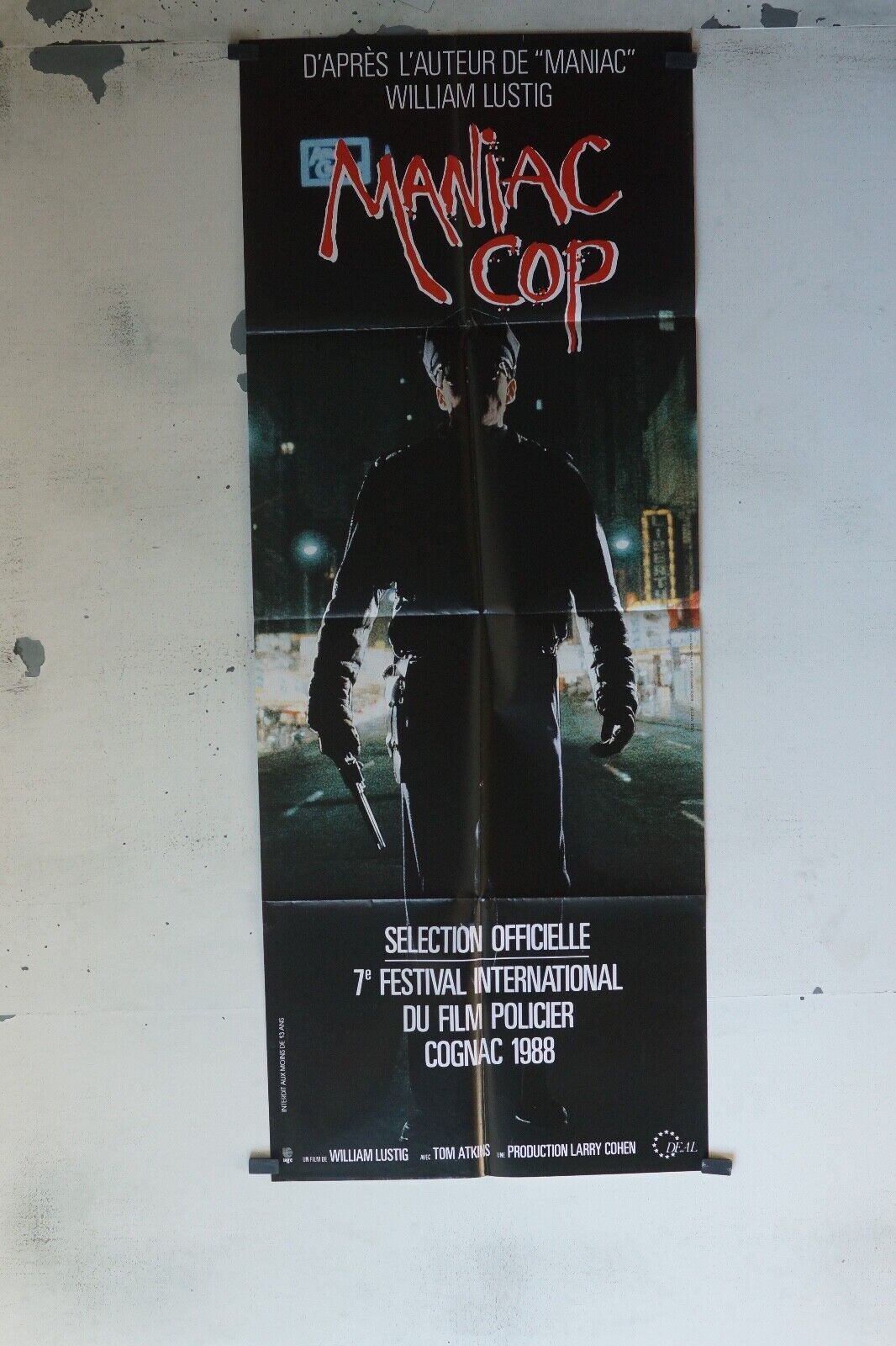 MANIAC COP POSTER ORIGINAL 60x160 TOM ATKINS