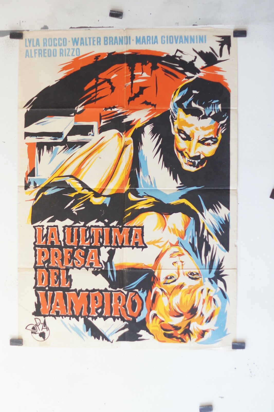 LA ULTIMA PRESA DEL VAMPIRO (1960) 70X100 ORIGINAL MOVIE POSTER WALTER BRANDI,