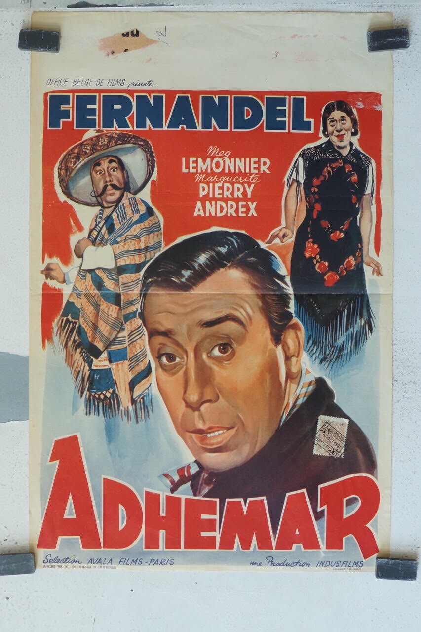 ADHEMAR, (BELGE), 1951 MOVIE POSTER ORIGINAL 35 X 55 MEG LEMONNIER, PIERRE