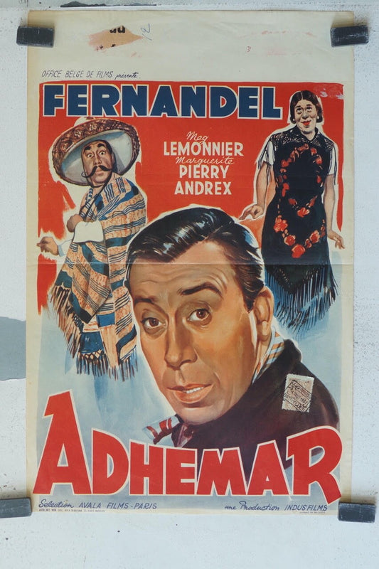 ADHEMAR, (BELGE), 1951 MOVIE POSTER ORIGINAL 35 X 55 MEG LEMONNIER, PIERRE