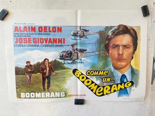 COMME UN BOOMERANG, BELGIAN MOVIE POSTER 37X54 ALAIN DELON