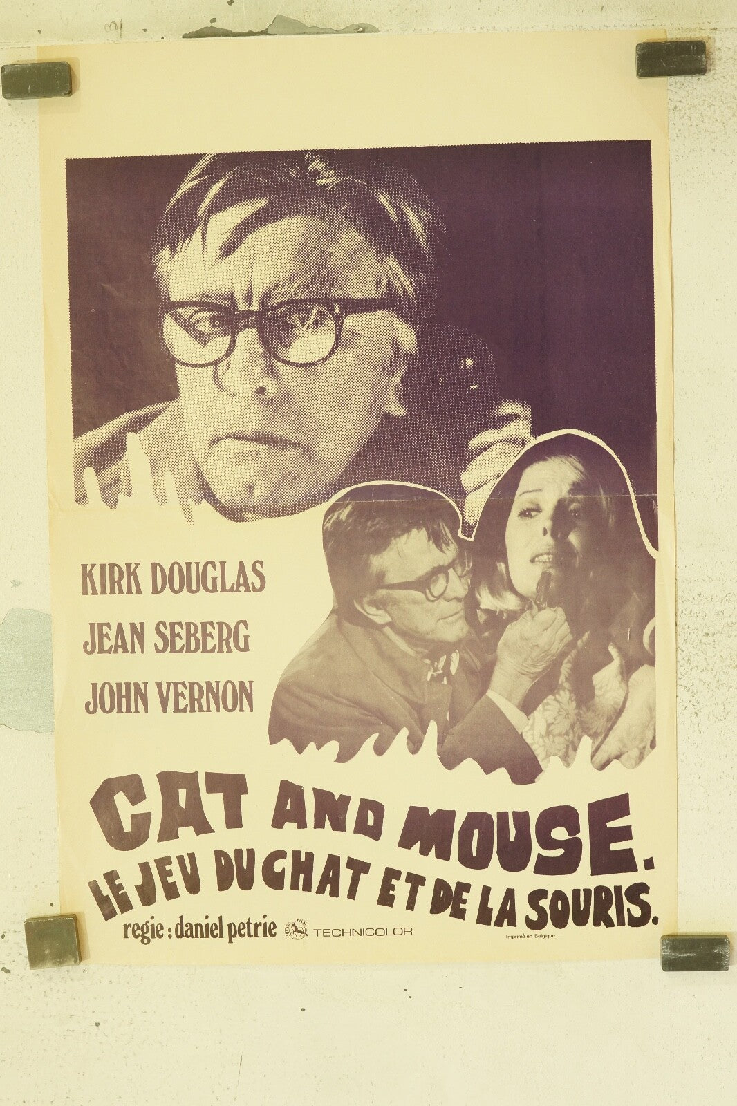 LE JEU DU CHAT ET DE LA SOURIS (cat and mouse) 54x37 JEAN SEBERG, KIRK DOUGLAS